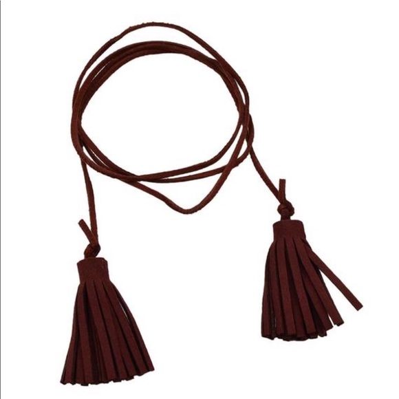 Beautiful Bohemian Burgundy Leather Tassel - Picture 2 of 2